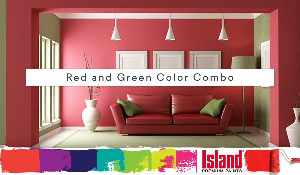 red and green color scheme for home