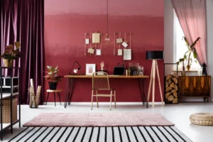 Beautiful red interior with red wall